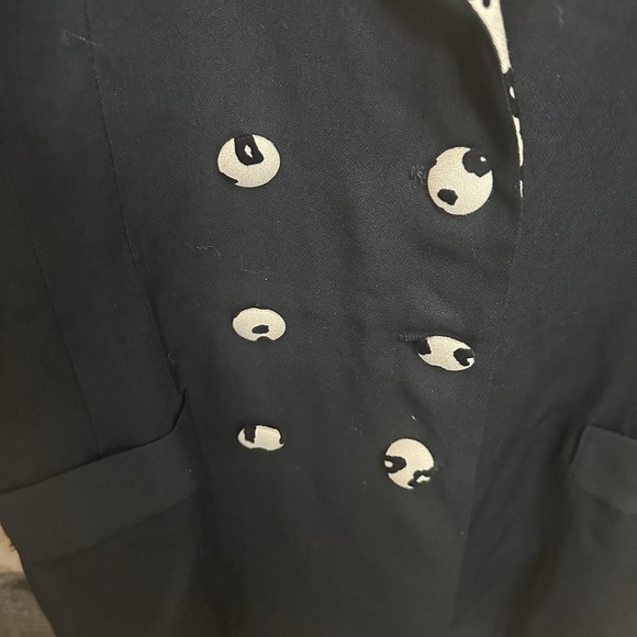 VTG Victoria Ashley Black Double Breasted Blazer 9/10 with Cheetah Collar Cuffs - Picture 8 of 10
